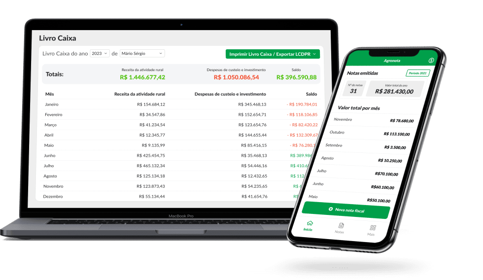 Nota de Produtor e Livro Caixa - Agronota - o sistema mais simples e rápido do mercado